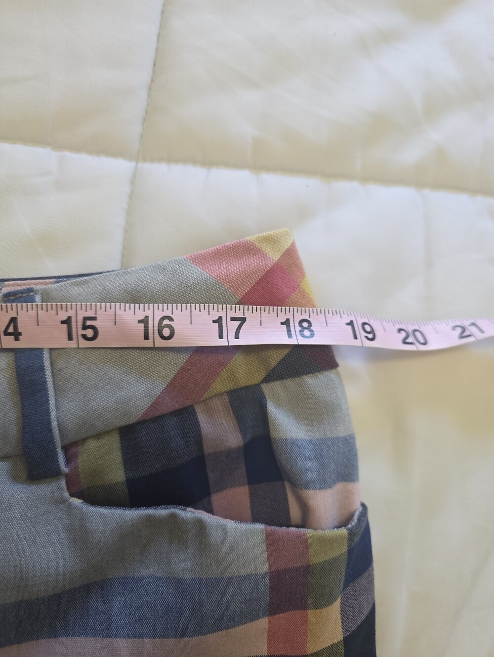7th Avenue Design Studio New York And Company Plaid Pants. Blue, Pink, & Yellow - Picture 6 of 9